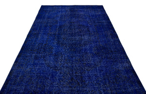 Blue Over Dyed Vintage Rug 6'0'' x 10'2'' ft 183 x 310 cm