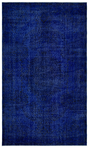 Blue Over Dyed Vintage Rug 6'0'' x 10'2'' ft 183 x 310 cm