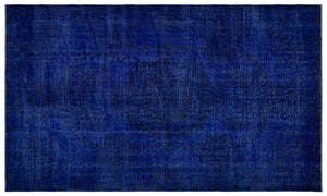 Blue Over Dyed Vintage Rug 6'0'' x 10'2'' ft 183 x 310 cm