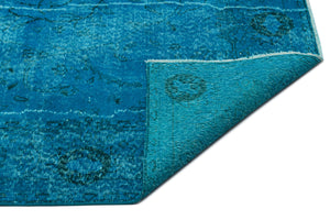 Turquoise Over Dyed Vintage Rug 6'3'' x 10'3'' ft 190 x 312 cm