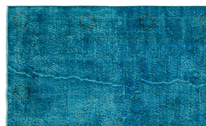 Turquoise Over Dyed Vintage Rug 6'3'' x 10'3'' ft 190 x 312 cm