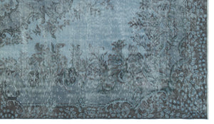 Blue Over Dyed Vintage Rug 5'5'' x 9'3'' ft 164 x 282 cm