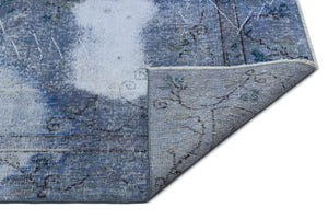 Blue Over Dyed Vintage Rug 5'2'' x 9'6'' ft 157 x 290 cm