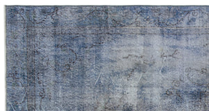 Blue Over Dyed Vintage Rug 5'2'' x 9'6'' ft 157 x 290 cm
