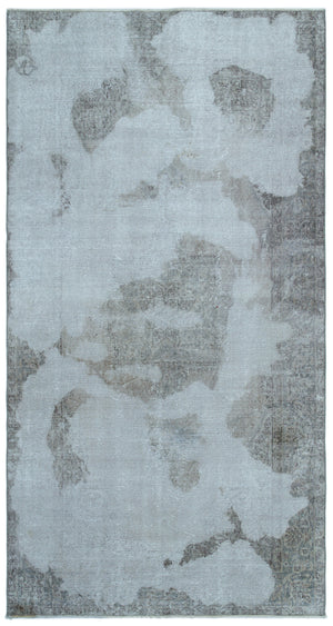 Blue Over Dyed Vintage Rug 4'9'' x 8'12'' ft 146 x 274 cm