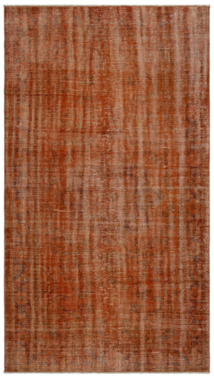 Orange Over Dyed Vintage Rug 5'1'' x 9'2'' ft 156 x 280 cm