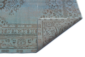 Blue Over Dyed Vintage Rug 5'0'' x 8'1'' ft 153 x 246 cm