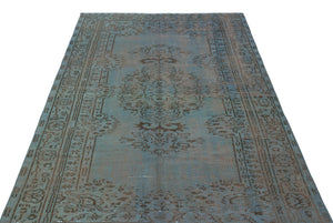 Blue Over Dyed Vintage Rug 5'0'' x 8'1'' ft 153 x 246 cm