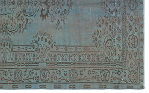Blue Over Dyed Vintage Rug 5'0'' x 8'1'' ft 153 x 246 cm