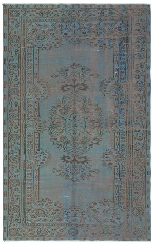 Blue Over Dyed Vintage Rug 5'0'' x 8'1'' ft 153 x 246 cm