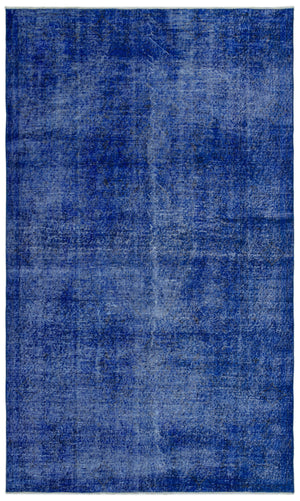 Blue Over Dyed Vintage Rug 5'3'' x 8'10'' ft 160 x 270 cm