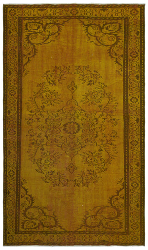 Yellow Over Dyed Vintage Rug 4'11'' x 8'6'' ft 150 x 260 cm