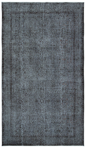 Gray Over Dyed Vintage Rug 5'6'' x 9'8'' ft 168 x 295 cm