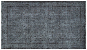 Gray Over Dyed Vintage Rug 5'6'' x 9'8'' ft 168 x 295 cm