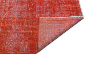 Red Over Dyed Vintage Rug 5'5'' x 8'5'' ft 166 x 257 cm
