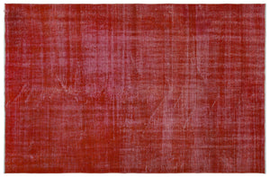 Red Over Dyed Vintage Rug 5'5'' x 8'5'' ft 166 x 257 cm
