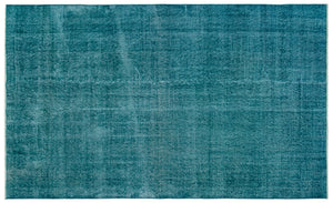 Turquoise Over Dyed Vintage Rug 5'0'' x 8'4'' ft 153 x 254 cm