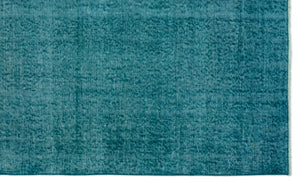 Turquoise Over Dyed Vintage Rug 5'0'' x 8'4'' ft 153 x 254 cm