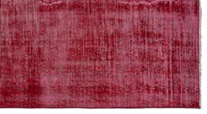 Red Over Dyed Vintage Rug 3'8'' x 6'10'' ft 112 x 208 cm