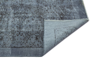 Gray Over Dyed Vintage Rug 5'7'' x 9'6'' ft 171 x 289 cm