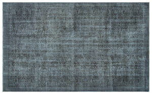 Gray Over Dyed Vintage Rug 5'7'' x 9'6'' ft 171 x 289 cm