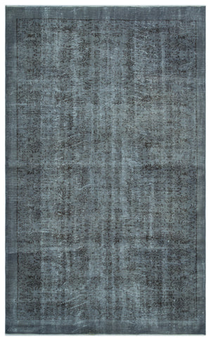Gray Over Dyed Vintage Rug 5'7'' x 9'6'' ft 171 x 289 cm