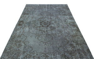 Gray Over Dyed Vintage Rug 5'9'' x 9'1'' ft 174 x 278 cm