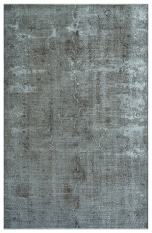 Gray Over Dyed Vintage Rug 5'7'' x 8'8'' ft 169 x 263 cm