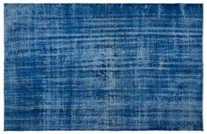 Blue Over Dyed Vintage Rug 5'11'' x 9'5'' ft 180 x 288 cm