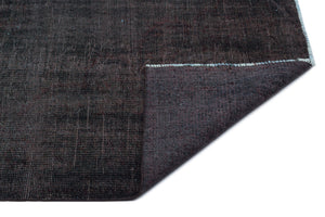 Black Over Dyed Vintage Rug 5'7'' x 9'5'' ft 170 x 286 cm