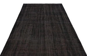 Black Over Dyed Vintage Rug 5'7'' x 9'5'' ft 170 x 286 cm