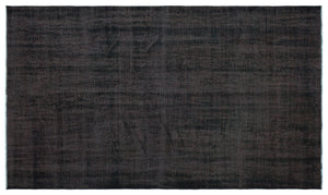 Black Over Dyed Vintage Rug 5'7'' x 9'5'' ft 170 x 286 cm