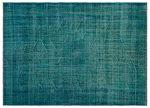 Turquoise Over Dyed Vintage Rug 6'3'' x 8'6'' ft 190 x 258 cm