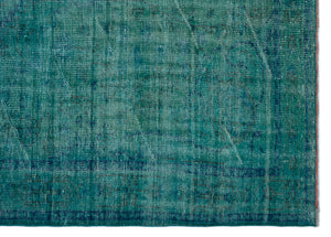 Turquoise Over Dyed Vintage Rug 6'3'' x 8'6'' ft 190 x 258 cm