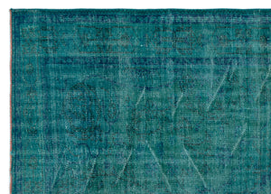 Turquoise Over Dyed Vintage Rug 6'3'' x 8'6'' ft 190 x 258 cm