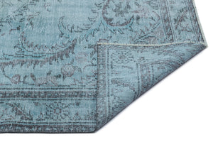 Blue Over Dyed Vintage Rug 5'6'' x 9'4'' ft 168 x 285 cm