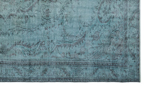 Blue Over Dyed Vintage Rug 5'6'' x 9'4'' ft 168 x 285 cm