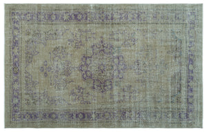 Beige Over Dyed Vintage Rug 5'3'' x 8'5'' ft 160 x 256 cm