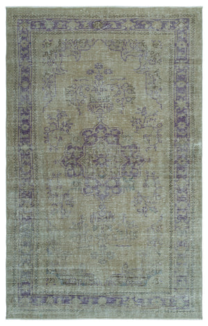 Beige Over Dyed Vintage Rug 5'3'' x 8'5'' ft 160 x 256 cm