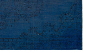 Blue Over Dyed Vintage Rug 5'3'' x 8'4'' ft 160 x 255 cm