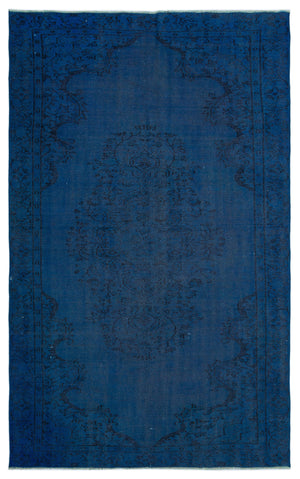 Blue Over Dyed Vintage Rug 5'3'' x 8'4'' ft 160 x 255 cm
