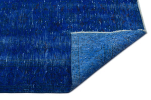 Blue Over Dyed Vintage Rug 5'10'' x 9'7'' ft 177 x 293 cm