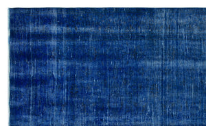 Blue Over Dyed Vintage Rug 5'10'' x 9'7'' ft 177 x 293 cm