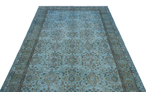Blue Over Dyed Vintage Rug 5'7'' x 9'8'' ft 171 x 295 cm
