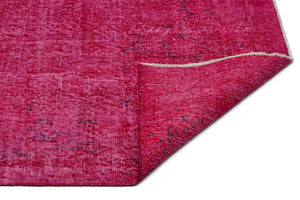 Red Over Dyed Vintage Rug 5'2'' x 9'2'' ft 158 x 280 cm