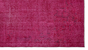 Red Over Dyed Vintage Rug 5'2'' x 9'2'' ft 158 x 280 cm