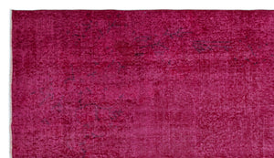 Red Over Dyed Vintage Rug 5'2'' x 9'2'' ft 158 x 280 cm