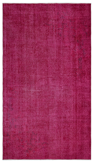 Red Over Dyed Vintage Rug 5'2'' x 9'2'' ft 158 x 280 cm
