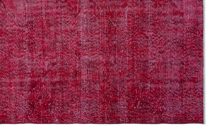 Red Over Dyed Vintage Rug 5'4'' x 8'10'' ft 163 x 270 cm