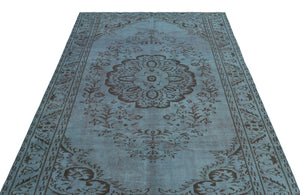 Blue Over Dyed Vintage Rug 5'3'' x 8'10'' ft 161 x 270 cm